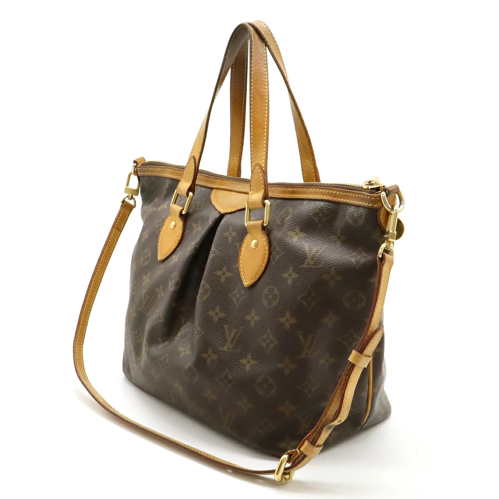 Louis Vuitton Monogram Tote Shoulder Handbag Crossbody Palermo Bag Brown
